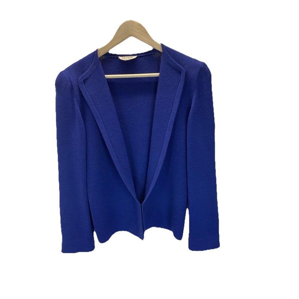 Vintage‎ St. John Neiman Marcus Sz 8/10 Sweater Cardigan Santana Knit Blue